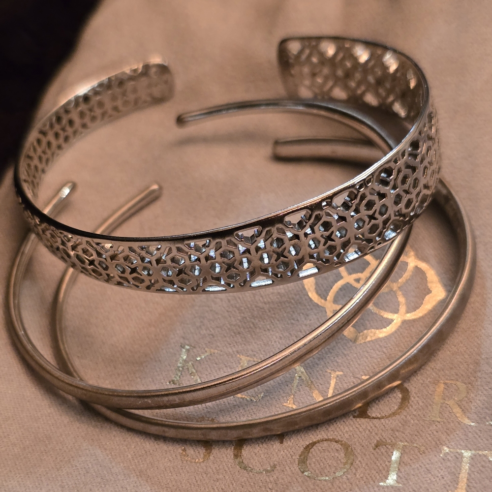 Kendra Scott Silver Open Cuff Bracelet Set